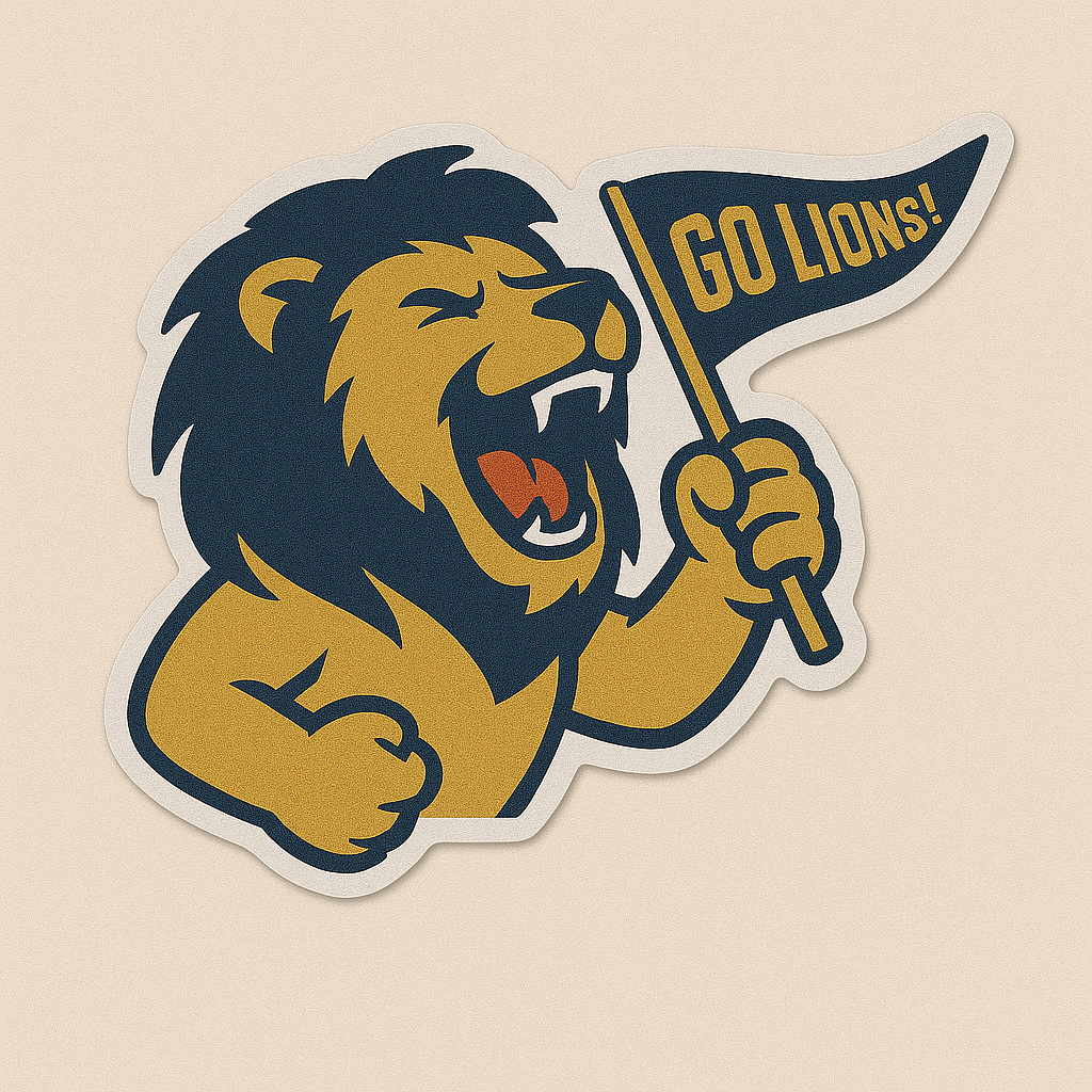 Go Lions! 4" Sticker